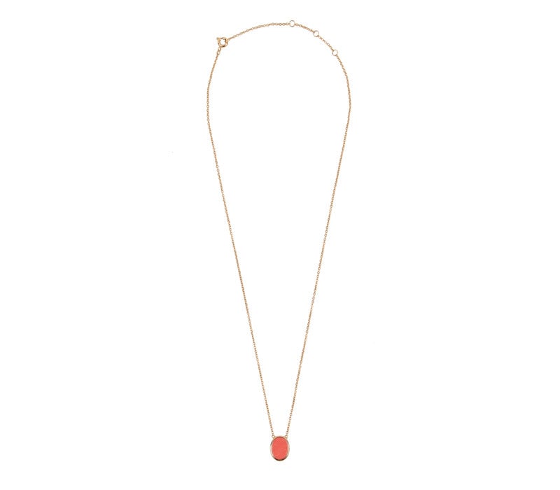 Amour Goldplated Necklace Signet Oval Orange