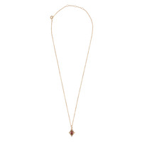 Amour Goldplated Ketting Ovaal Rood Transparant