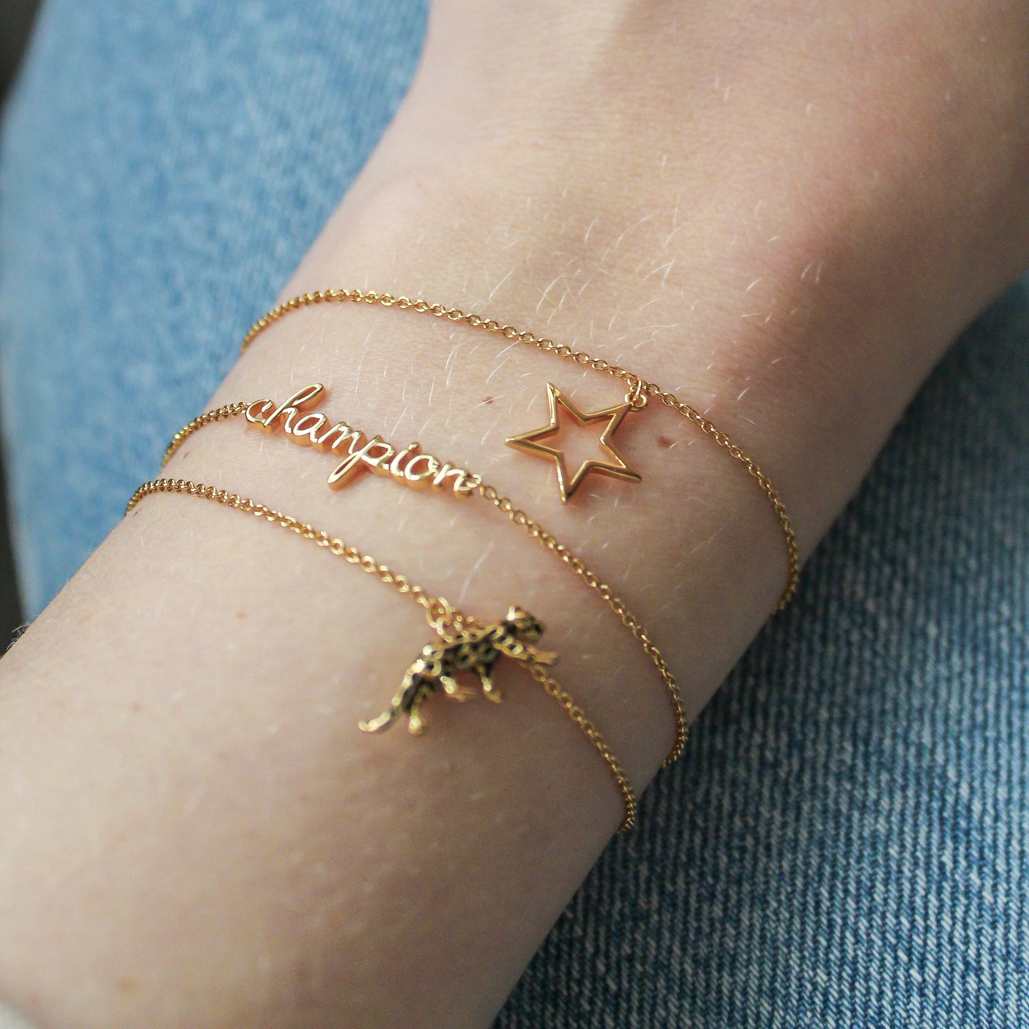Veroveren Opschudding Oh Souvenir Goldplated Armband Ster - All the Luck in the World