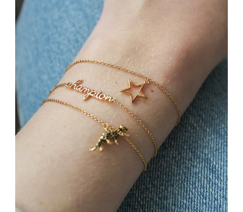 Souvenir Goldplated Armband Luipaard