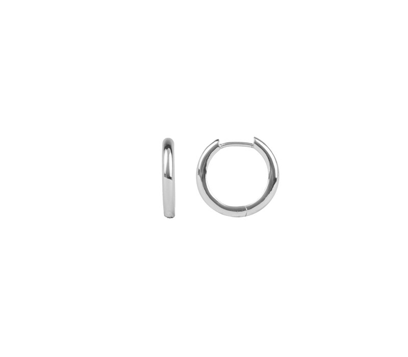 Essentials Silverplated Hoop Huggie Egaal Klein