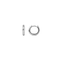 Essentials Silverplated Hoop Huggie Plain Extra Small