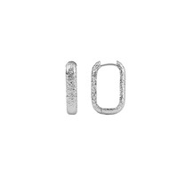 Essentials Silverplated Hoop Huggie Ovaal Antiek