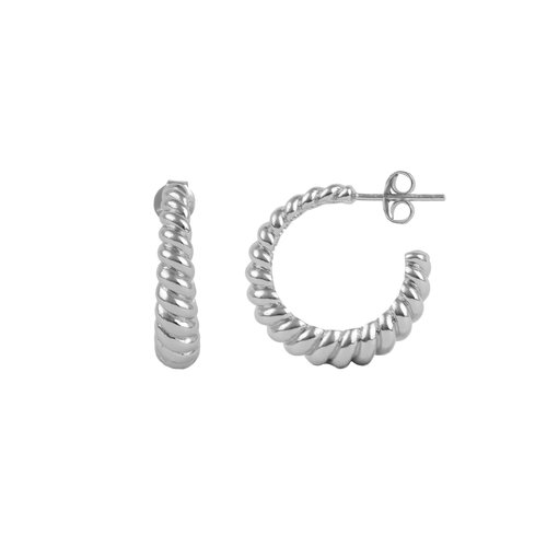 Essentials Silverplated Hoop Steker Croissant 