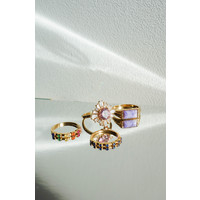 Chérie Goldplated Ring Zon Licht Roze Transparant