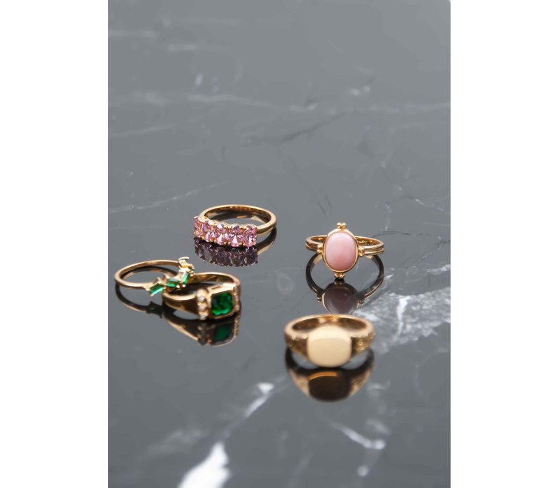 Chérie Goldplated Ring Ovals Light Pink