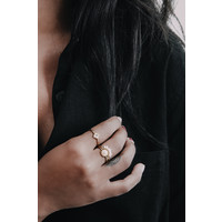 Magique Goldplated Ring Rhomb Black