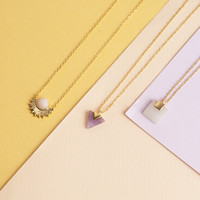 Galaxy Goldplated Ketting Pastel Rose Quartz Sun