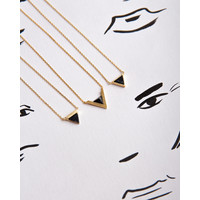 Galaxy Goldplated Necklace Triangle B Black Howlite