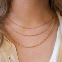 Essentials Goldplated Necklace Curb Chain