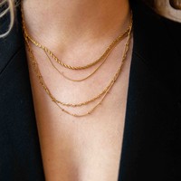 Essentials Goldplated Necklace Round Snake