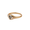 Vivid Goldplated Ring Signet Zebra Black White