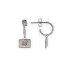Vivid Silverplated Earring Rectangle Rose Pink Green