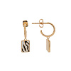 All the Luck in the World Vivid Goldplated Earring Rectangle Zebra Black White