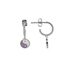 Vivid Silverplated Oorbel Munt Ying Yang Lila