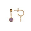 Vivid Goldplated Earring Coin Smiley Purple