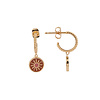 Vivid Goldplated Earring Coin Burst Orange Pink