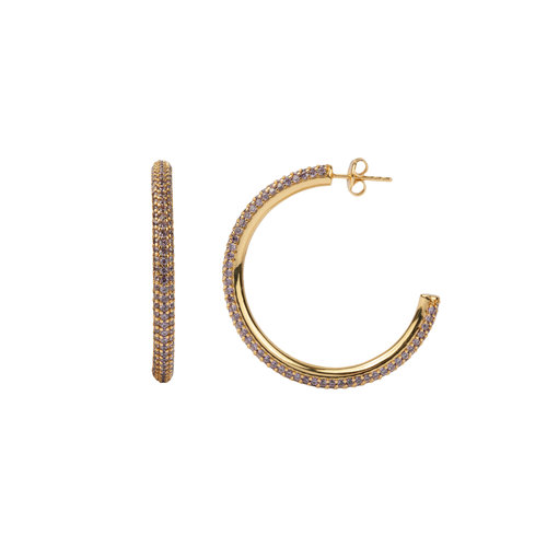 Aimé Goldplated Hoop Rond Amethist Large 