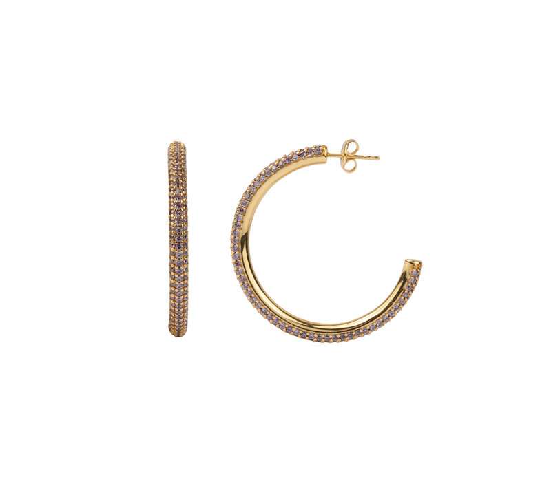 Aimé Goldplated Hoop Rond Amethist Large