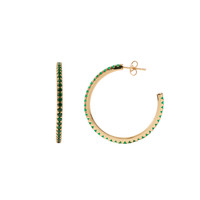 Aimé Goldplated Hoop Little Gem Emerald Green Large