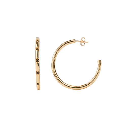 Aimé Goldplated Hoop Ster Zwart Large 