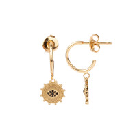 Aimé Goldplated Earring Circle Black Eye