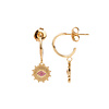 Aimé Goldplated Oorbel Cirkel Roze Oog