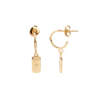 Aimé Goldplated Earring Rectangle Star Clear