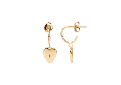 All the Luck in the World Aimé Goldplated Earring Heart Star Pink