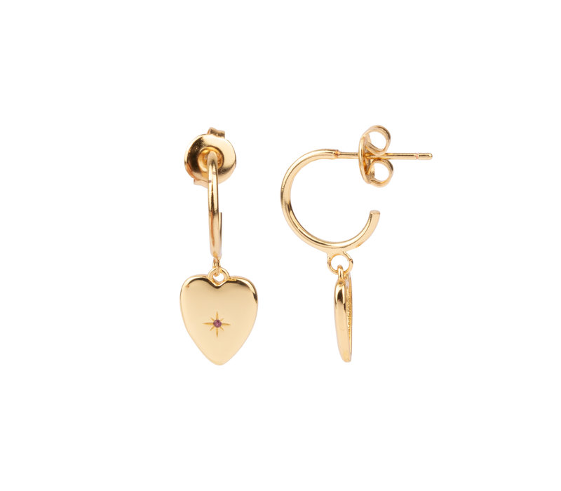 Aimé Goldplated Earring Heart Star Pink