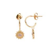 Aimé Goldplated Earring Circle Lilac Eye