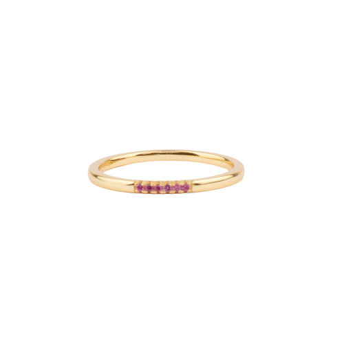 Jolie Ring Goldplated Sterling Silver Tiny Dots Pink 