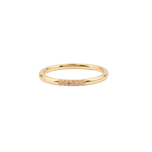 Jolie Ring Goldplated Sterling Silver Tiny Dots Champagne 