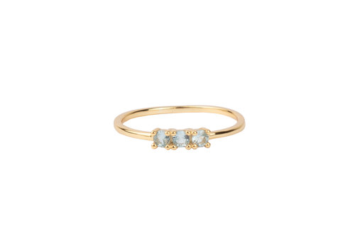 All the Luck in the World Jolie Ring Goldplated Sterling Silver Bar Aquamarine