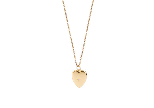 All the Luck in the World Aimé Goldplated Ketting Hart Ster Transparant