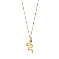 Aimé Goldplated Ketting Slang Transparant Groen