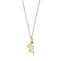 Aimé Goldplated Necklace Snake Clear Green