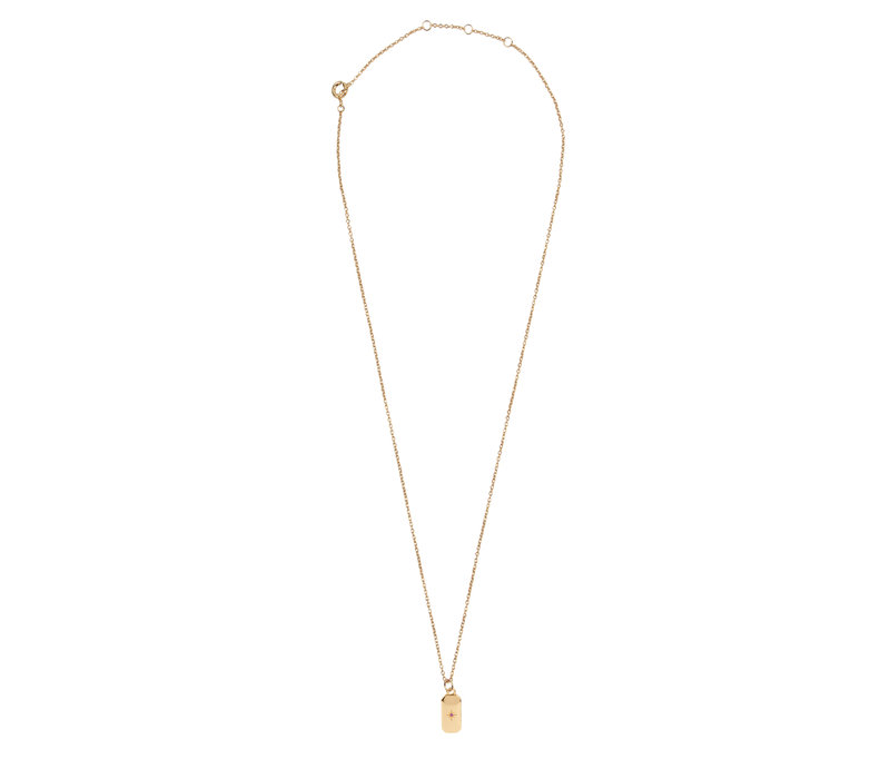 Aimé Goldplated Ketting Rechthoek Ster Roze