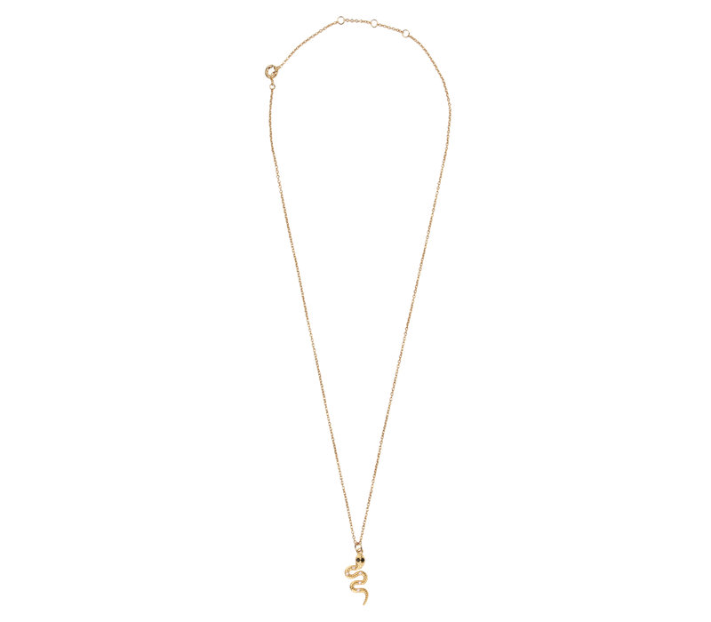 Aimé Goldplated Ketting Slang Lila Zwart