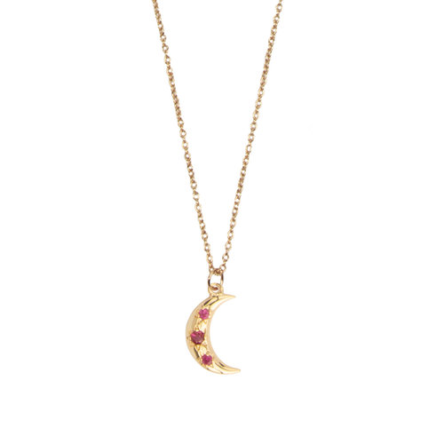 Aimé Goldplated Necklace Moon Star Pink 