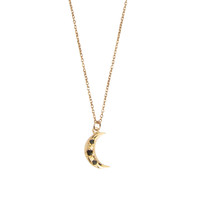 Aimé Goldplated Necklace Moon Star Black