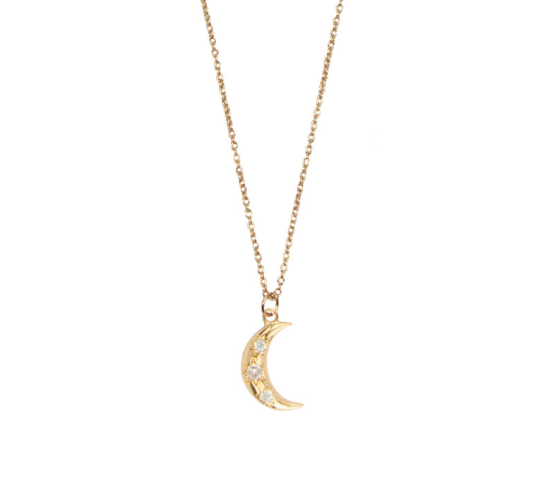 Aimé Goldplated Necklace Moon Star Clear