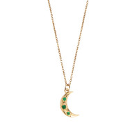 Aimé Goldplated Ketting Maan Ster Groen