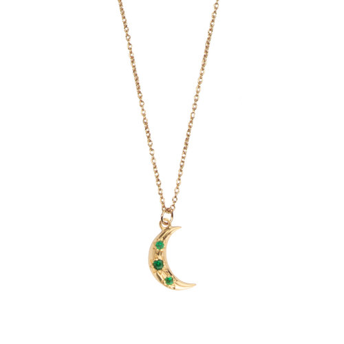 Aimé Goldplated Ketting Maan Ster Groen 