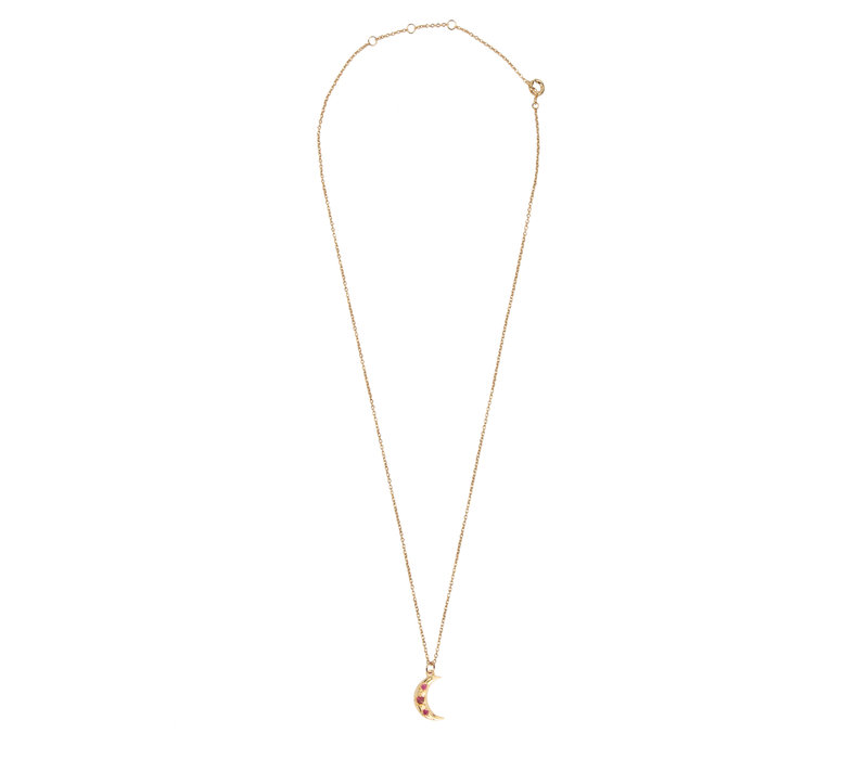 Aimé Goldplated Ketting Maan Ster Roze