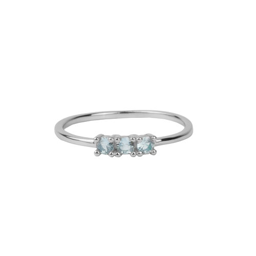 Jolie Ring Sterling Silver Bar Aquamarine 