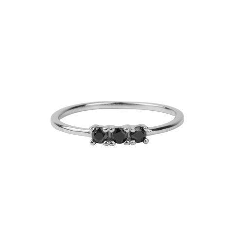 Jolie Ring Sterling Silver Bar Zwart 