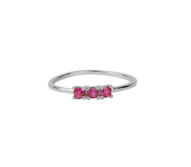 Jolie Ring Sterling Silver Bar Roze