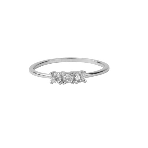 Jolie Ring Sterling Silver Bar White 