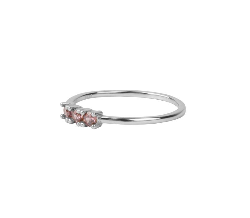 Jolie Ring Sterling Silver Bar Rhodolite